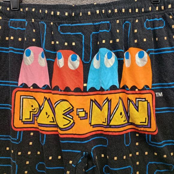 Pac-Man Arcade Graphic Sleep Shorts Cotton Pajama Pants Retro Gamer - Picture 3 of 9
